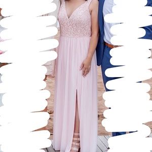 David’s Bridal petal light pink lace top dress - size 12, fits sizes 6-8-10